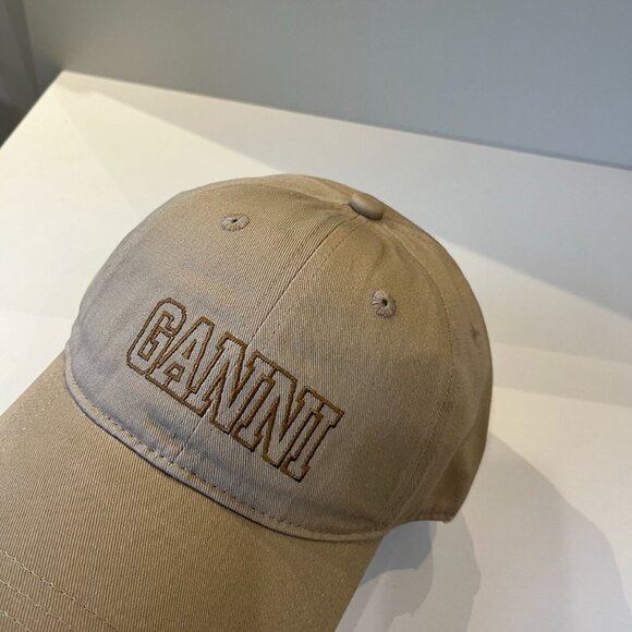 Ganni Light Khaki Baseball Cap - Picture 2 of 8